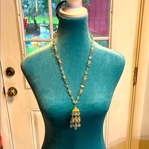 Vintage AB Crystal Gold Tone Necklace